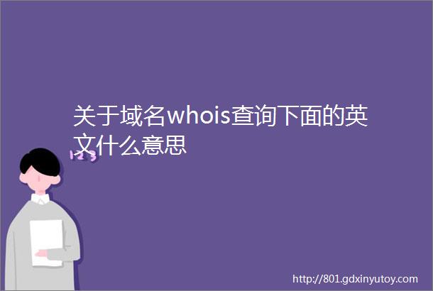 关于域名whois查询下面的英文什么意思